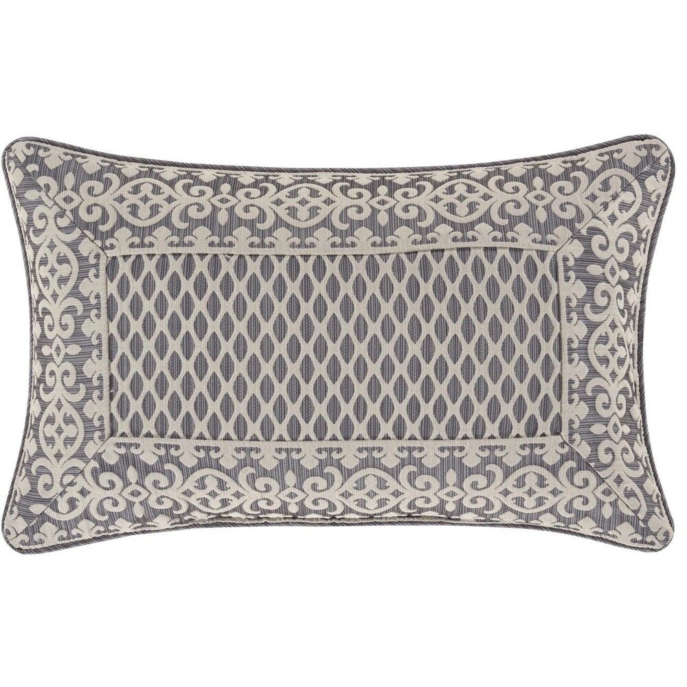 Five Queens Court Leah Boudoir Decorative Throw Pillow - Charcoal - NWT